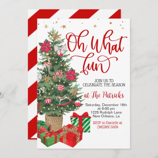 Invitation Fête de Noël (Devant / Derrière)