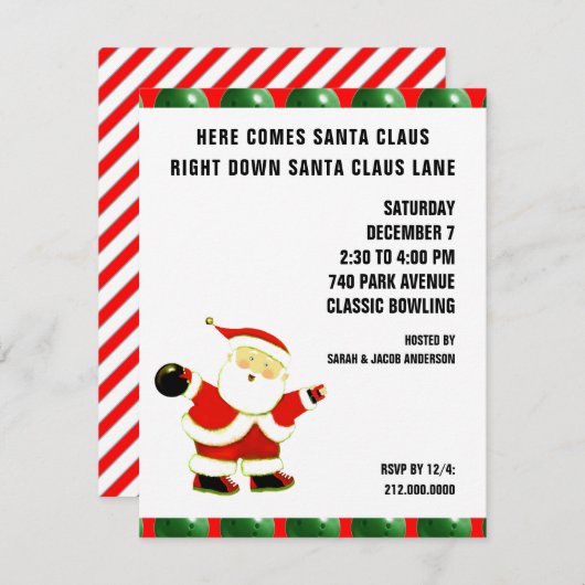 Invitation Fête de Noël (Devant / Derrière)