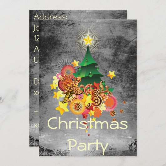 Invitation Fête de Noël (Devant / Derrière)