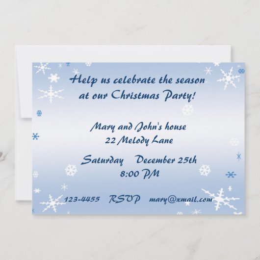 Invitation Fête de Noël (Dos)