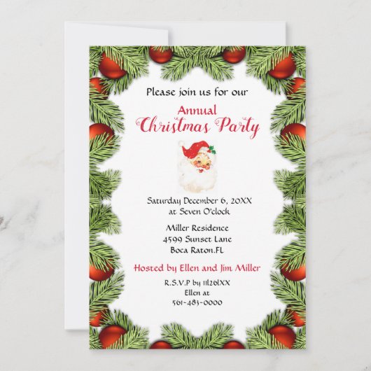 Invitation Fête de Noël (Devant)