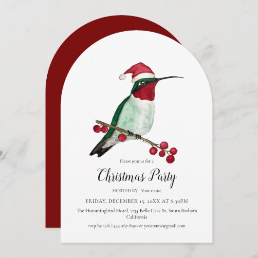 Invitation Fête de Noël (Devant / Derrière)