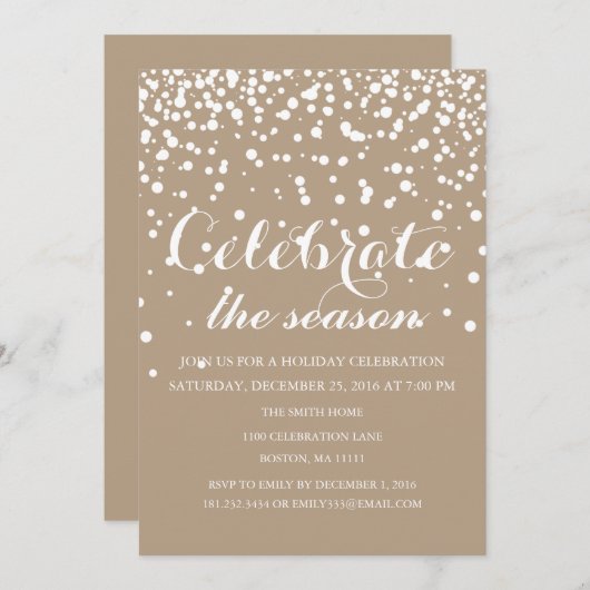 Invitation Fête de Noël (Devant / Derrière)