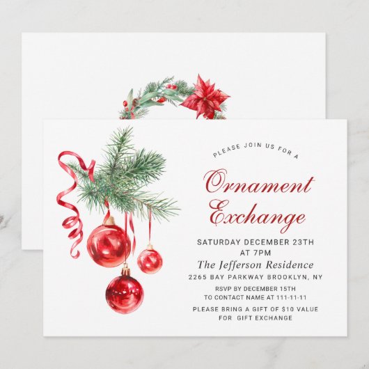 Invitation Fête de Noël (Devant / Derrière)