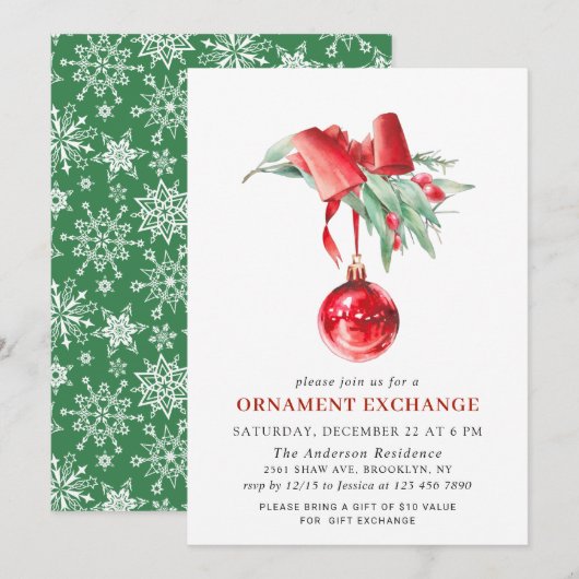 Invitation Fête de Noël (Devant / Derrière)