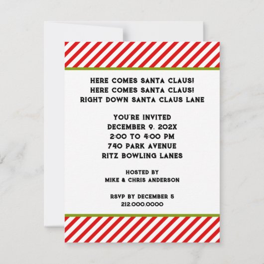 Invitation Fête de Noël (Dos)