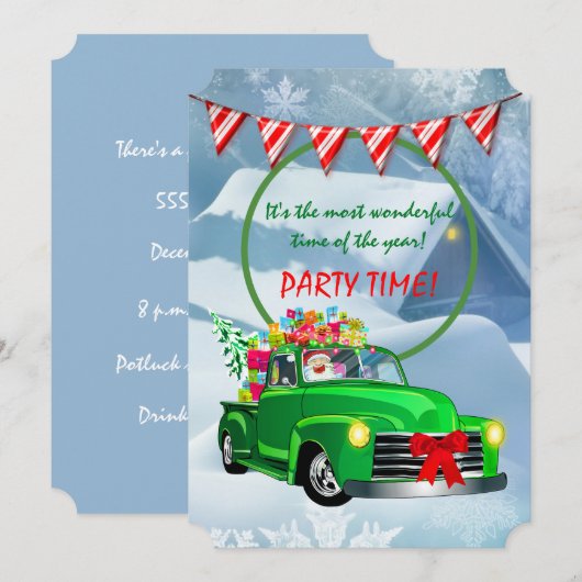 Invitation Fête de Noël (Devant / Derrière)
