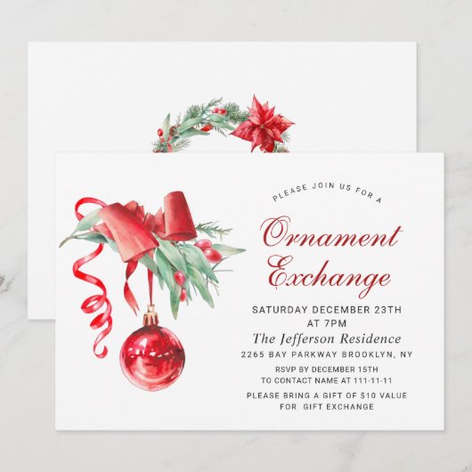 Invitation Fête de Noël (Devant / Derrière)
