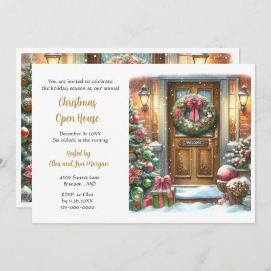 Invitation Fête de Noël (Devant / Derrière)