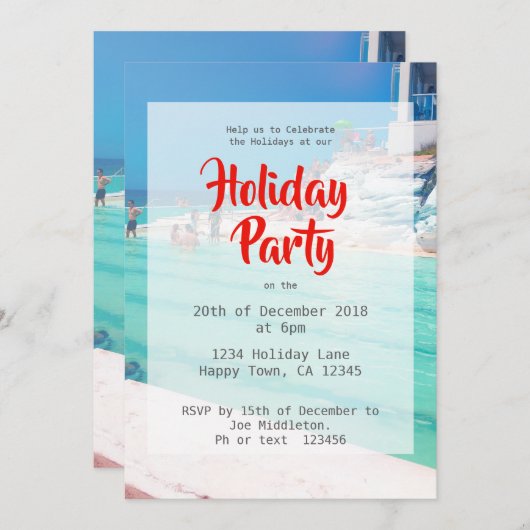 Invitation Fête de Noël (Devant / Derrière)