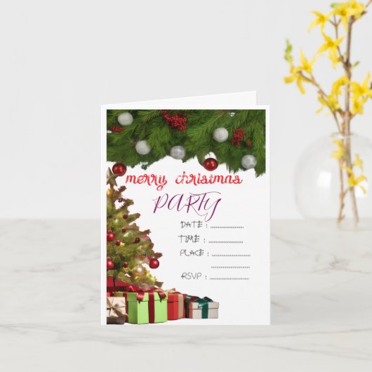 invitation fête de Noël (Fleur jaune)