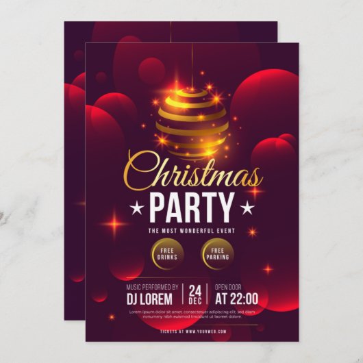 Invitation fête de noël (Devant / Derrière)