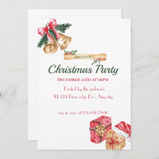 Invitation fête de noël (Devant / Derrière)