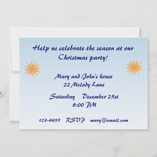 Invitation Fête de Noël (Dos)