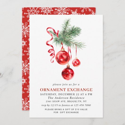 Invitation Fête de Noël (Devant / Derrière)