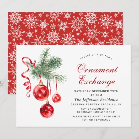 Invitation Fête de Noël (Devant / Derrière)