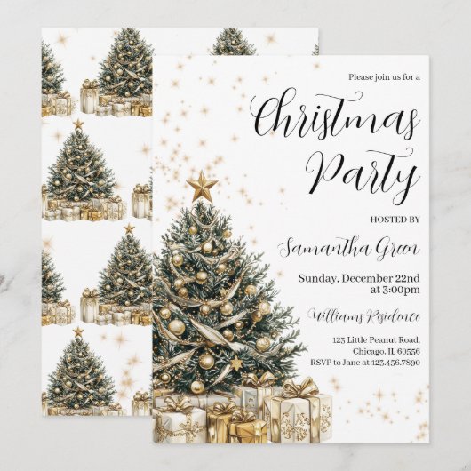 Invitation Fête de Noël (Devant / Derrière)