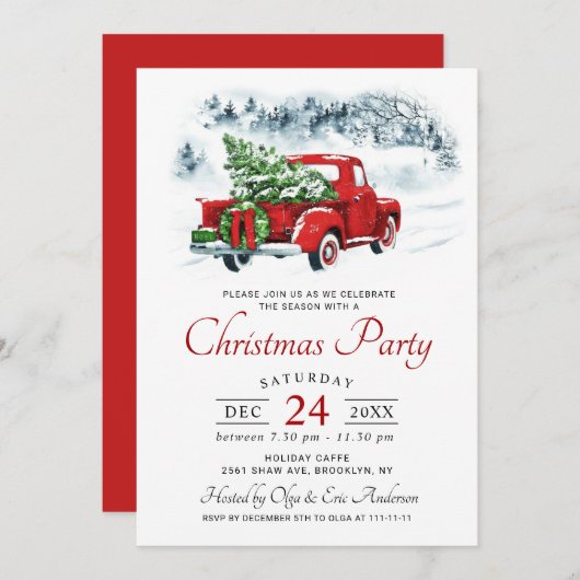 Invitation Fête de Noël (Devant / Derrière)