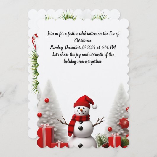 Invitation Fête de Noël (Devant / Derrière)