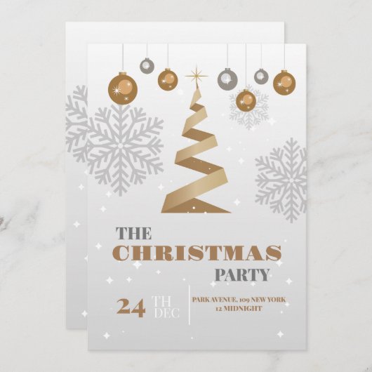 Invitation Fête de Noël (Devant / Derrière)