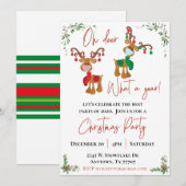Invitation Fête de Noël 2021 Oh cerf Quelle année (Devant / Derrière)