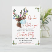Invitation Fête de Noël 2021 Oh Deer Quelle Année  (Debout devant)
