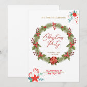 Invitation Fête de Noël 2022 amusante et heureuse. (Devant / Derrière)