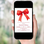 Invitation Fête de Noël à arc rouge