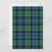 Invitation Fête de Noël à Carreaux Campagnard Tartan Campbell (Dos)
