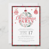 Invitation Fête de Noël à Carreaux Rustique Tartan Stewart (Devant)