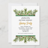 Invitation Fête de Noël à feuillage persistant (Devant)