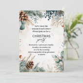 Invitation Fête de Noël à feuillage persistant Pine (Debout devant)