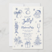 Invitation Fête de Noël à gribouillis (Devant)