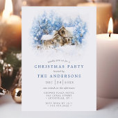 Invitation Fête de Noël à la campagne dans un chalet rustique