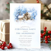 Invitation Fête de Noël à la campagne dans un chalet rustique