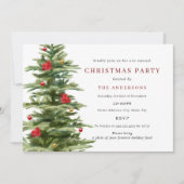 Invitation Fête de Noël à la décoration d'arbres traditionnel (Devant)