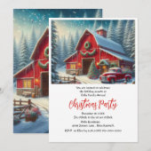Invitation Fête de Noël à la ferme et au camion rouge  (Devant / Derrière)