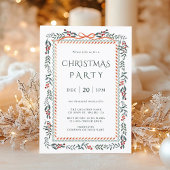 Invitation Fête de Noël à la framboise rouge