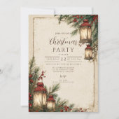 Invitation Fête de Noël à la Lanterne Rustique (Devant)
