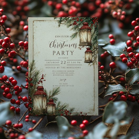 Invitation Fête de Noël à la Lanterne Rustique