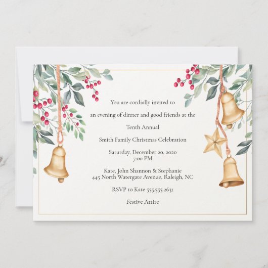 Invitation Fête de Noël à la main (Devant)