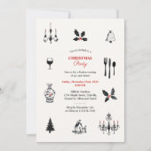 Invitation Fête de Noël à la main avec des gribouillis (Devant)