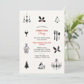 Invitation Fête de Noël à la main avec des gribouillis (Debout devant)