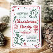 Invitation Fête de Noël à la main dessinée
