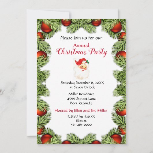 Invitation Fête de Noël à la maison de vacances (Devant)