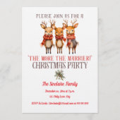 Invitation Fête de Noël à la maison Plus on est de fous, plus (Devant)