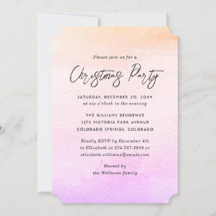 Invitation Fête de Noël à l'aquarelle