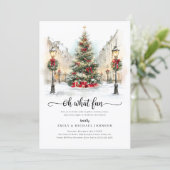 Invitation Fête de Noël à l'aquarelle festive (Debout devant)