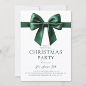 Invitation Fête de Noël à l'aquarelle verte (Devant)