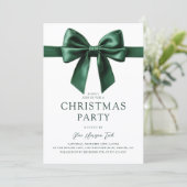 Invitation Fête de Noël à l'aquarelle verte (Debout devant)